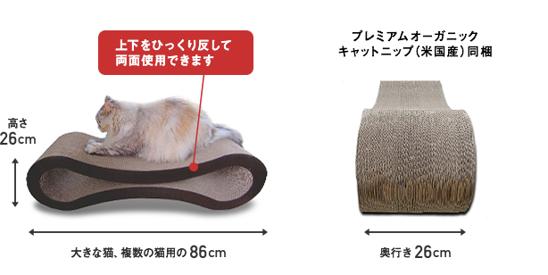 スクラッチキング」の猫の爪とぎ。巨大な手作り爪とぎで猫と飼い主さん